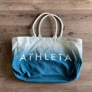 Athleta Blue and White Tote Bag